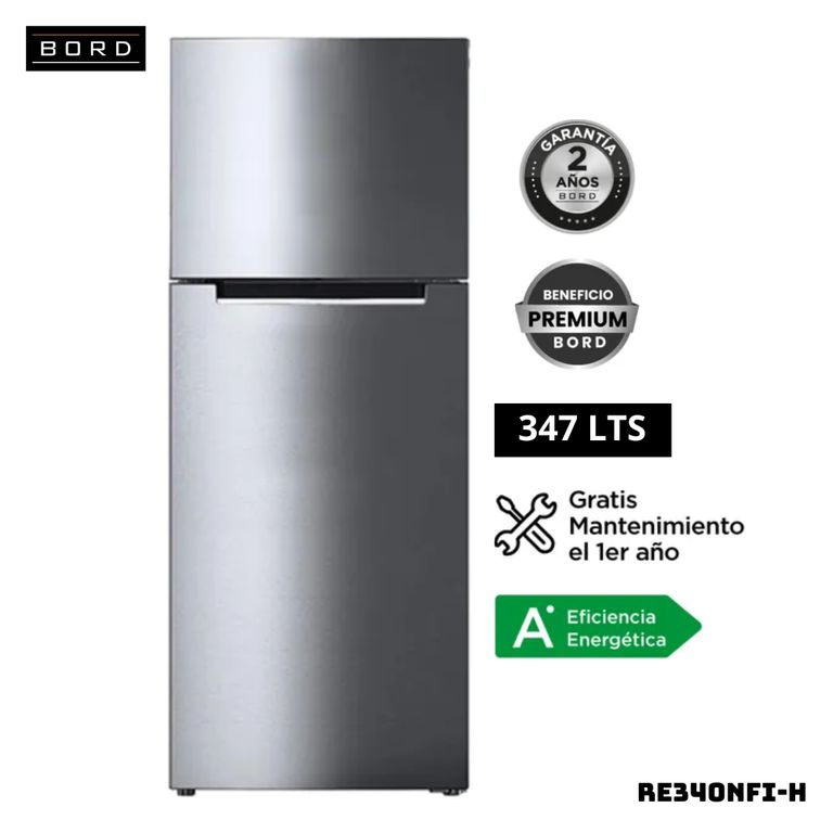 REFRIGERADORA 347 L TOP FREEZER PLATEADO - RE340NFI-H