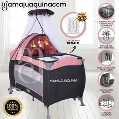 BABY - Cuna Corral «VIENA STOKKER PRO» 2 en 1 con Colchón Pink