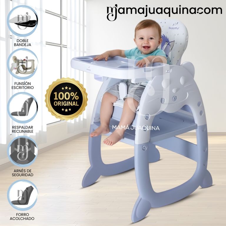 Silla de Comer Escritorio 3 en 1 «GATO NEW» Blue