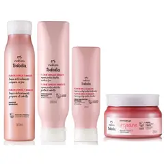 NATURA - KIT TODODIA - FLOR DE CEREZA Y AGUACATE SHA + ACON + MASCARA REPARADORA + CREMA DE PEINAR