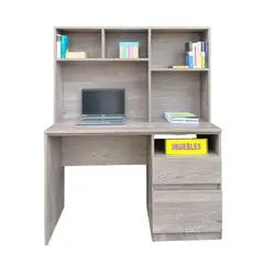 TEMEL - Escritorio con Estante y Cajonera 120 cm Macchiato – MEV