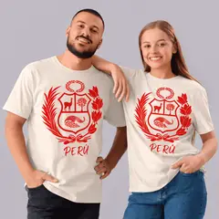 NACIONAL - Polo Cuello Redondo Algodon - Modelo Escudo Peru