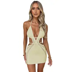 TIOZONEY - Vestido de playa para mujer - Amarillo