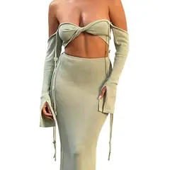 TIOZONEY - Vestido de playa para mujer - Verde