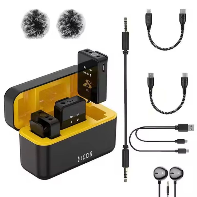 Micrófono Inalámbrico Solapero Dual para Entrevistas Clases y Transmisiones en Vivo