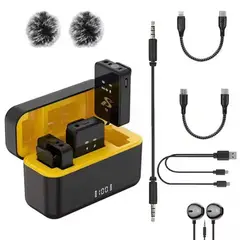 GENERICO - Micrófono Inalámbrico Solapero Dual para Entrevistas Clases y Transmisiones en Vivo