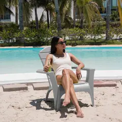 QRUBBER - Silla de playa Adirondack Modelo Montana color silver MQ