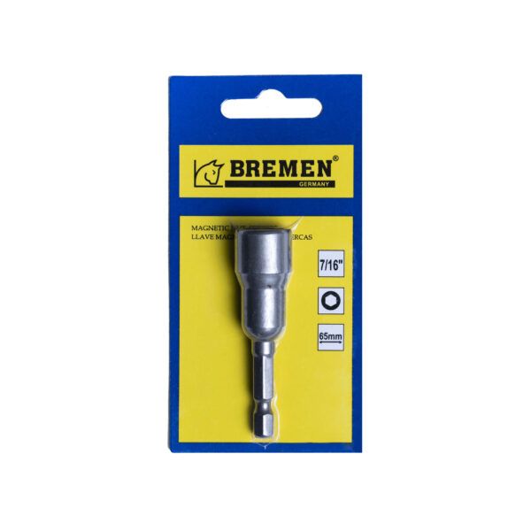 Dado Magnetico 1/4" x 65mm x 7/16" - Gris