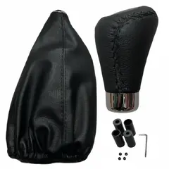 JET - Perilla de Palanca con Funda y Adaptadores -Borde Negro Estilo y Comodidad