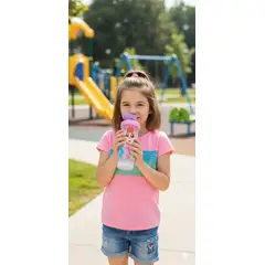 GENERICO - Tomatodo Acrílico Shaker de Niñas Superheroínas Envase Rosado