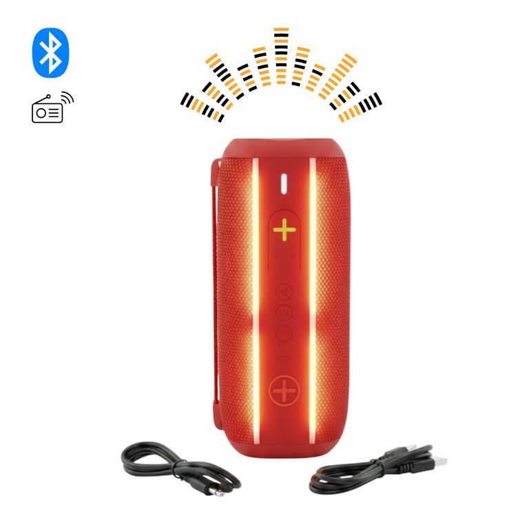 PARLANTE KMS-263 ROJO BLUETOOTH PORTÁTIL