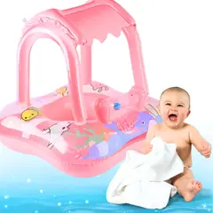 GENERICO - Flotador de Bebé con Toldo Rosado