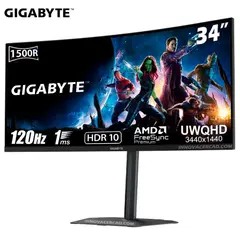 GIGABYTE - Monitor GS34WQCA 34 Curvo WQHD 3440x1440 120HZ 1MS AMD Freesync Premium