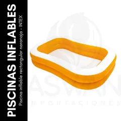 GENERICO - Piscina inflable rectangular naranaja - INTEX