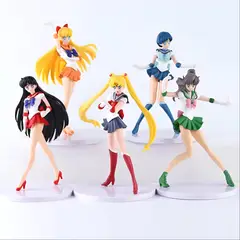 GENERICO - Sailor Moon Set 5 Figuras Serena Mars Venus Mercury
