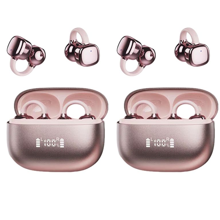 Set 2 De Audífonos Clip Plus RS119 TWS Bluetooth 6.0 - Rosa
