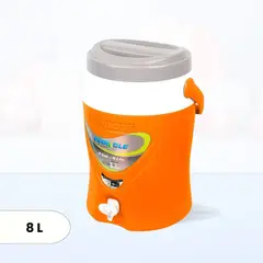 GENERICO - Cooler de Poliuretano Platino con Caño y Asa Pinnacle Naranja 8 Litros