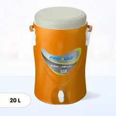 GENERICO - Cooler de Poliuretano Platino con Caño y Asa Pinnacle Naranja 20 Litros