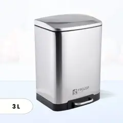 GENERICO - Papelera de Acero inox con Pedal Facusa 3 Litros