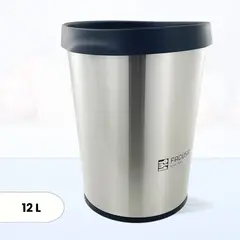 GENERICO - Papelera de Acero Inox Desk Facusa 12 Litros