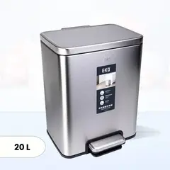 EKO - Papelera con pedal de Acero Inoxidable 20 Litros