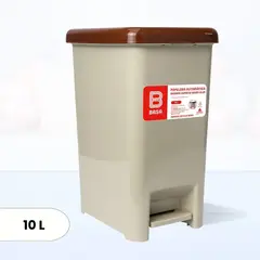 BASA - Papelera Automática Ahorra Espacio Homy Slim Beige 10 Litros