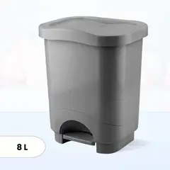 REY - Papelera automática Danubio Gris 8 Litros