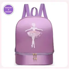 GENERICO - Mochila de Ballet Niña Diseño Bailarina Tutú 3D Compartimento para Zapatillas Morado
