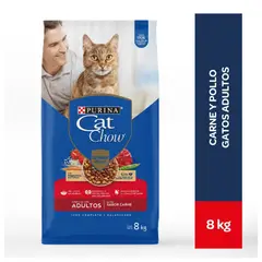 CAT CHOW - Adulto Sabor Carne y Pollo 8 Kg
