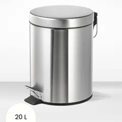 ICHIMATSU - Papelera Redonda Automatica de Acero Inoxidable 20 Litros