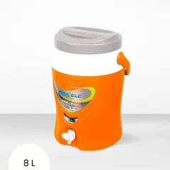 GENERICO - Cooler de Poliuretano Platino con Caño y Asa Pinnacle Naranja 8 Litros