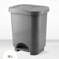 REY - Papelera automática Danubio Gris 19 Litros