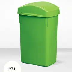 REY - Papelera Rectangular Verde 27 Litros