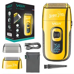 OEM - Afeitadora Eléctrica Profesional Hombre VGR V-332 con Doble Lámina Patillera y Pantalla LED