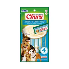 CHURU - Pollo y Queso Snack Húmedo para Perros x 4 Tubos