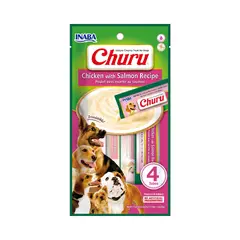 CHURU - Pollo y Salmon Snack Húmedo para Perros x 4 Tubos