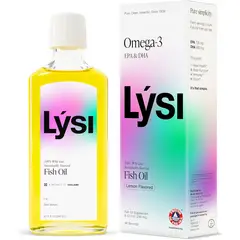 GENERICO - Lysi Aceite de pescado omega-3 sabor a limón con 1200 mg de EPA + DHA por porción, puro y natural