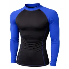 AQUA&MODA - LICRA CON PROTECCION UV AQUAMODA LAMSLNCMA1 UNISEX NEGRO CON MANGAS AZULES SIN LOGO