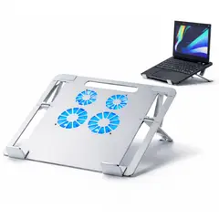 OEM - Soporte de Laptop con Ventilación Activa, 4 Niveles de Altura y Puertos USB