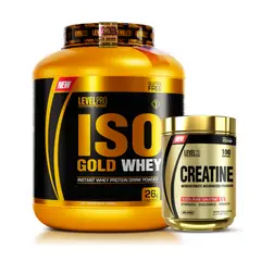 LEVEL PRO - Iso Gold Whey 3 Kg Proteina Isolatada - Vainilla + Creatina 250 g