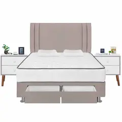 FORLI - Dormitorio 2 cajones Igneo Beige Queen
