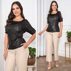 GENERICO - Blusa en Tela de Lentejuelas