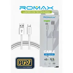 ROMAX - Cargador Cable tipo Usb-c 1.0 M Negro