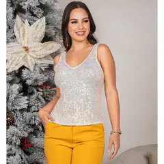 GENERICO - Blusa en Tela de Lentejuelas