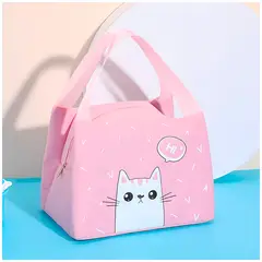 GENERICO - Lonchera térmica diseño gato color rosado