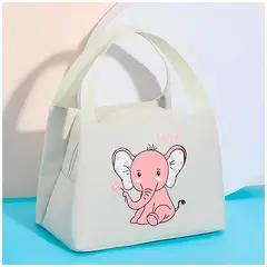 GENERICO - Lonchera térmica diseño elefante color crema