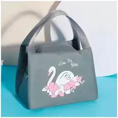 GENERICO - Lonchera térmica diseño cisne color gris