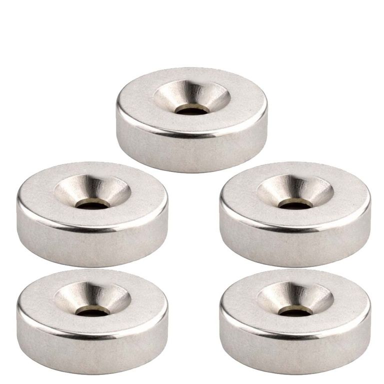 Iman de Neodimio Modelo Disco 15mmx5mm orificio 4mm Pack 5 unds