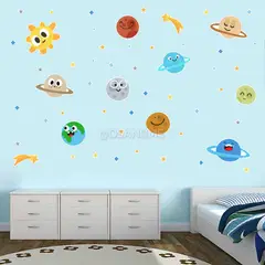 GENERICO - Vinil infantil Planetas para niños habitacion divertida sistema solar