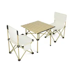 CUTE - MESA PLEGABLE PORTÁTIL DE CAMPING + 2 SILLAS